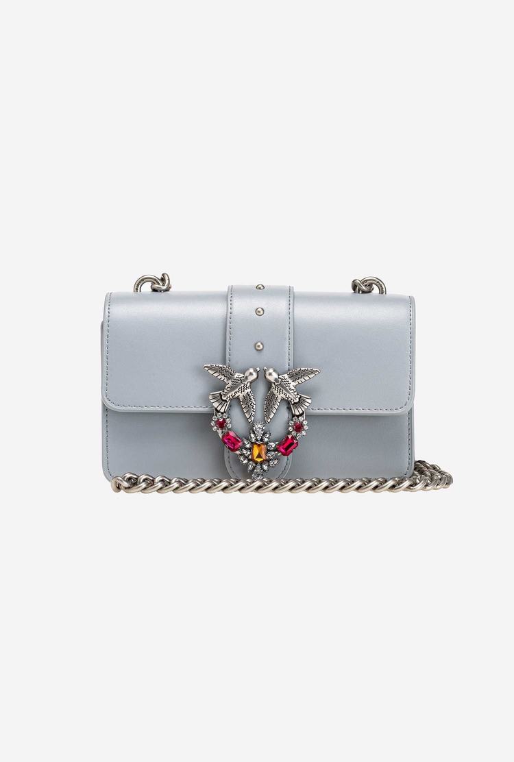Women's Pinko Mini Love Bag Icon Simply Jewel Crossbody Bags Grey Silver | Canada-24657019
