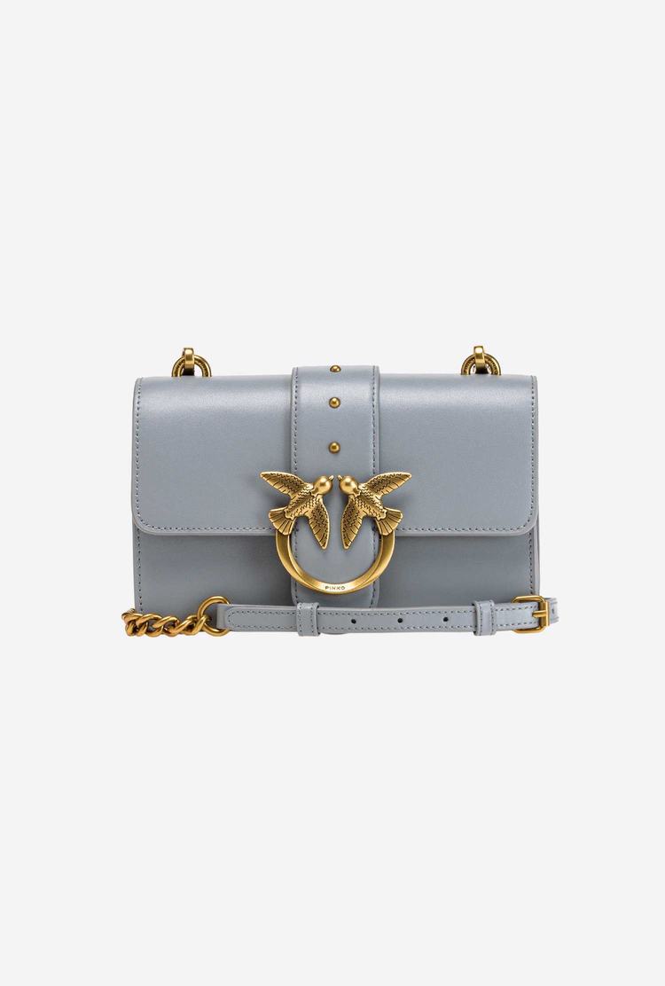 Women's Pinko Mini Love Bag Icon Simply Crossbody Bags Grey Gold | Canada-94817509