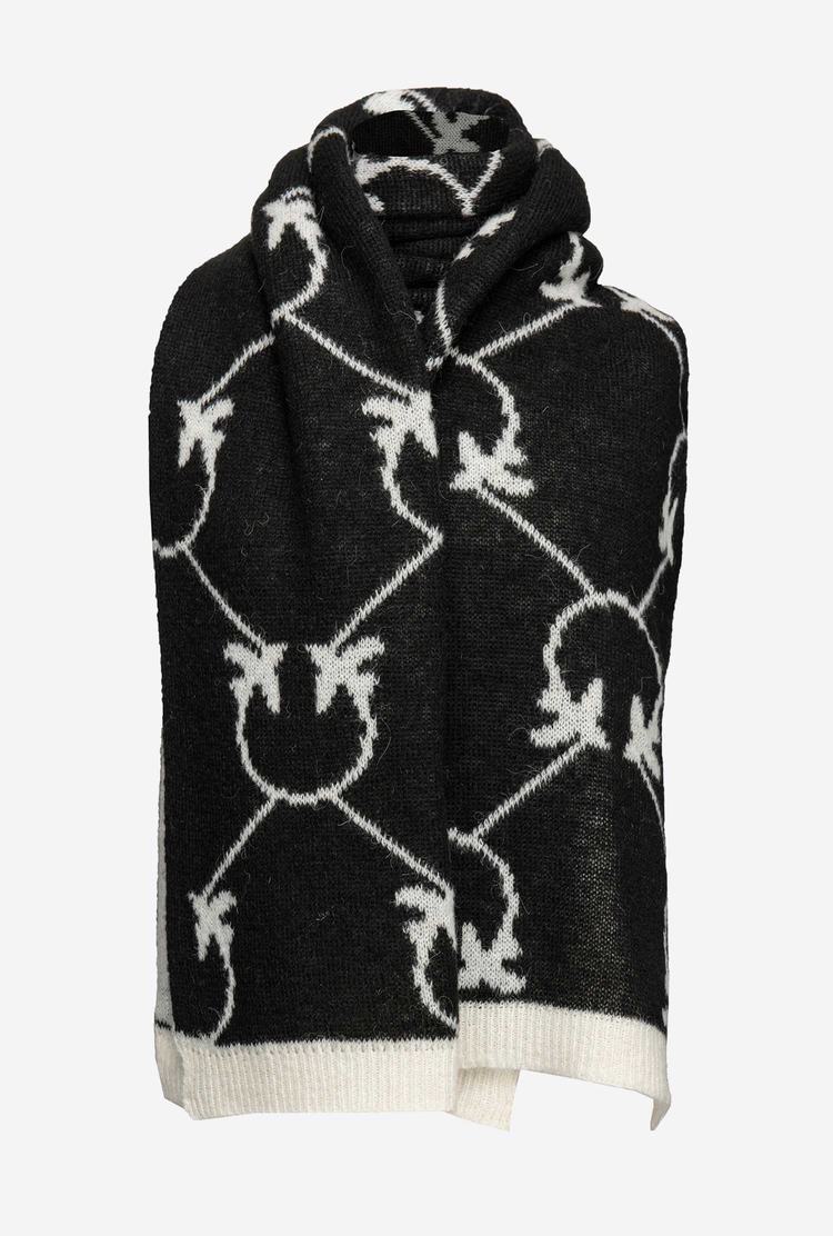 Women's Pinko Monogram Jacquard Scarves Cream/Black | Canada-57192309