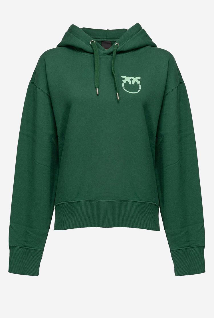 Women's Pinko Multicoloured Love Birds Logo Sweaters Green Multicolor/Pink | Canada-31974259