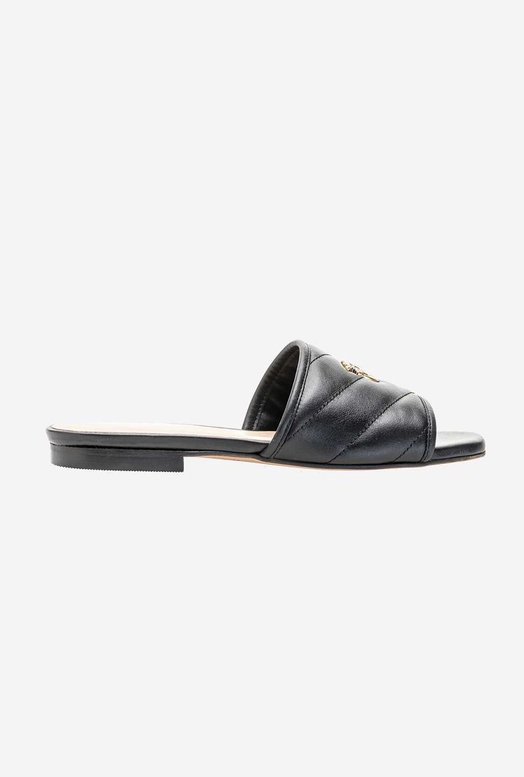 Women's Pinko Nappa Slippers Black | Canada-96870249