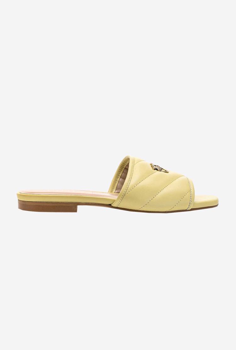 Women's Pinko Nappa Slippers Yellow | Canada-71304659