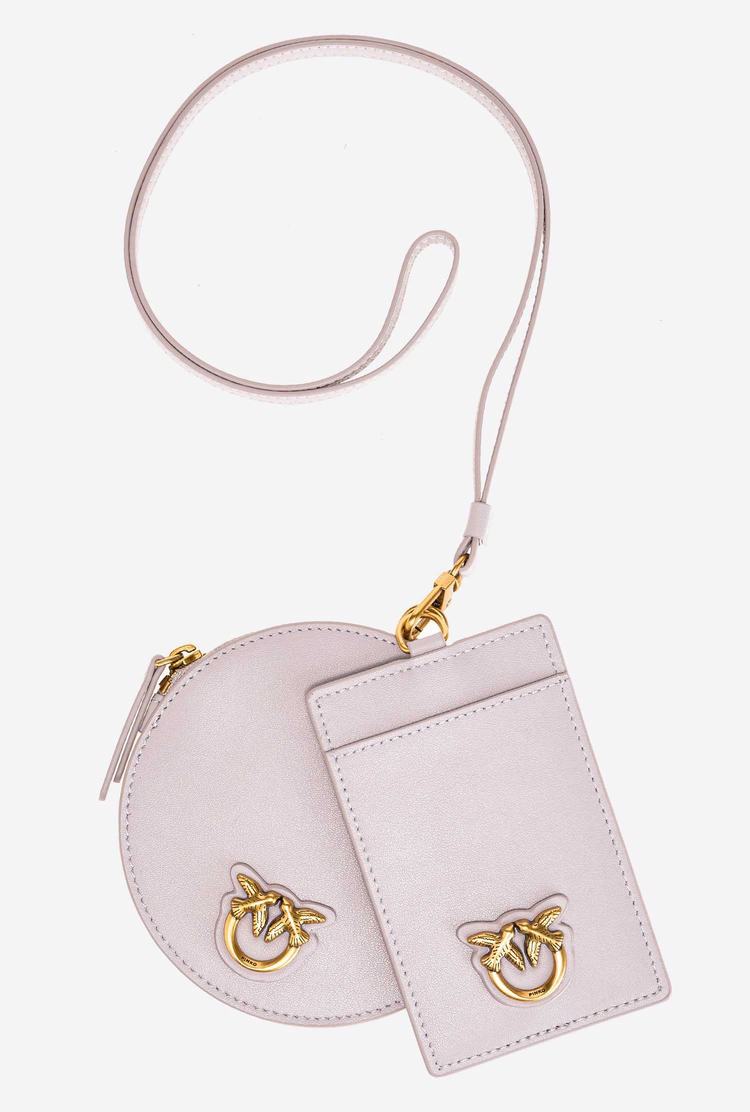 Women's Pinko Necklace Mini Love Bag Simply Purses Grey Gold | Canada-72068349