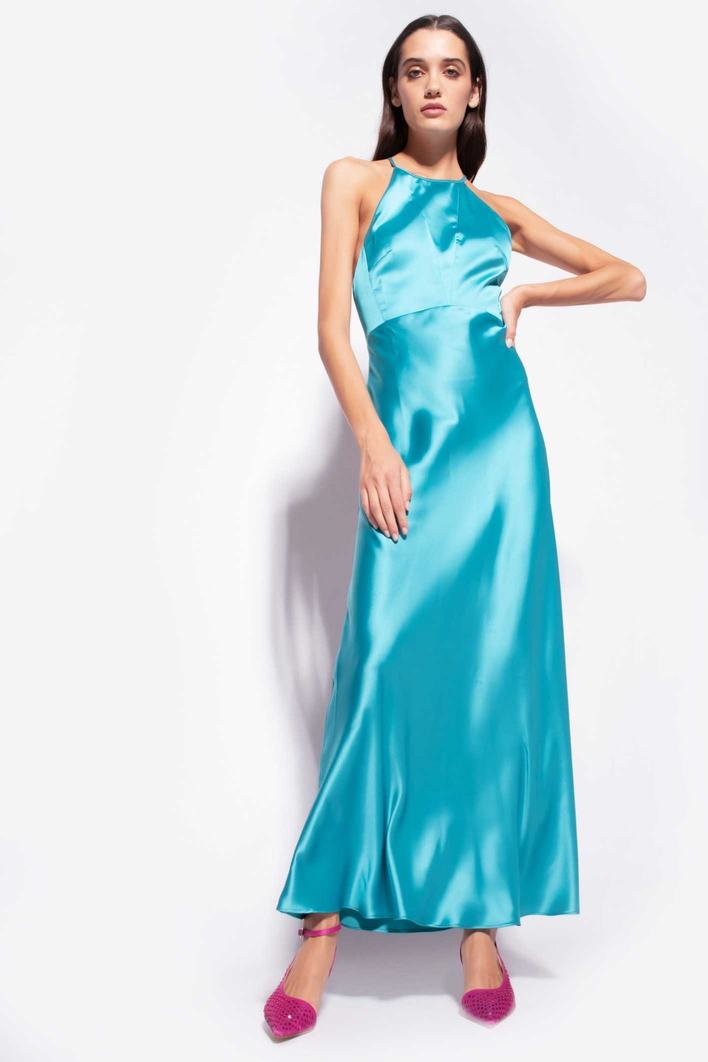 Women's Pinko Open Back Dress Peacock Blue | Canada-96234019