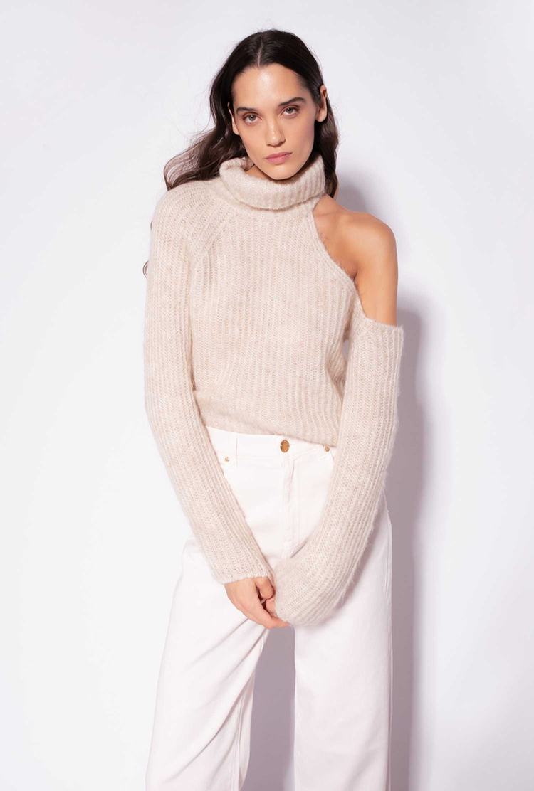Women's Pinko Open Shoulder Sweaters White | Canada-24316789