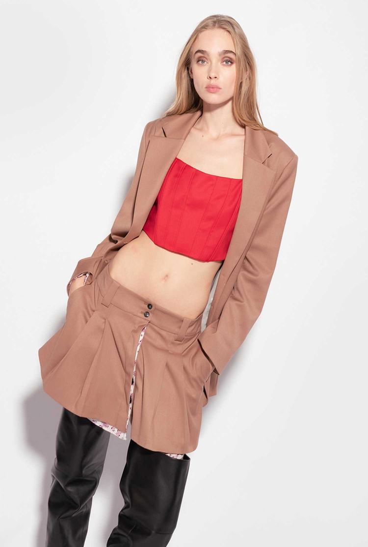 Women's Pinko Oversized Blazers Light Brown | Canada-95321649