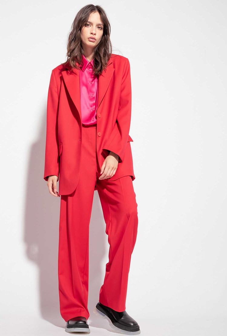Women's Pinko Oversized Red Blazers Red | Canada-84923079