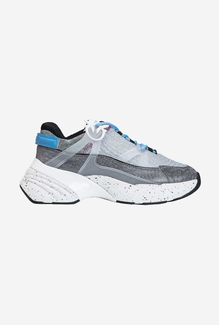 Women's Pinko Oversized Sneakers Dark Silver/Light Silver | Canada-69820179