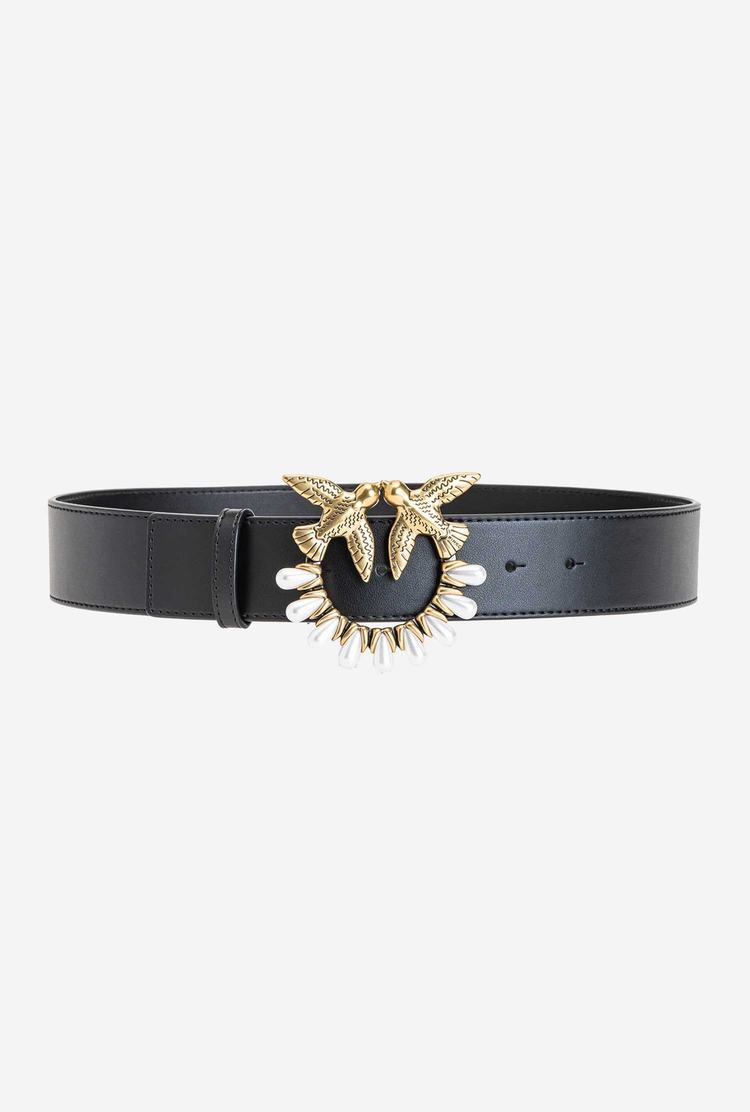 Women's Pinko Pearls Belts Black Gold | Canada-83415909