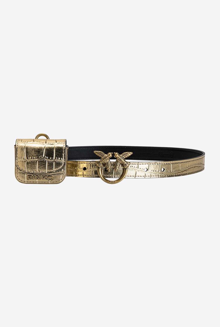 Women's Pinko Pocket Bag Belts Gold | Canada-94175039