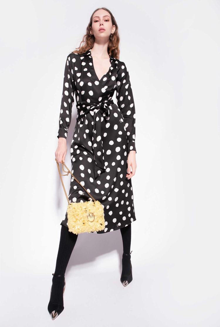 Women's Pinko Polka-dot Dress Black/White | Canada-91350869