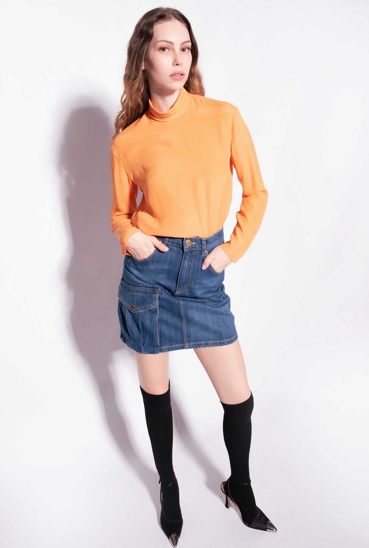 Women's Pinko Polo-neck Shirts Dark Yellow | Canada-82350619