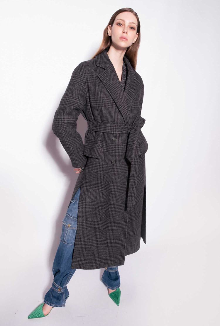 Women's Pinko Prince-of-wales Coats Black/Grey | Canada-82740539