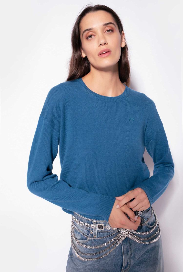 Women's Pinko Pure Cashmere Pullover Blue | Canada-85172409