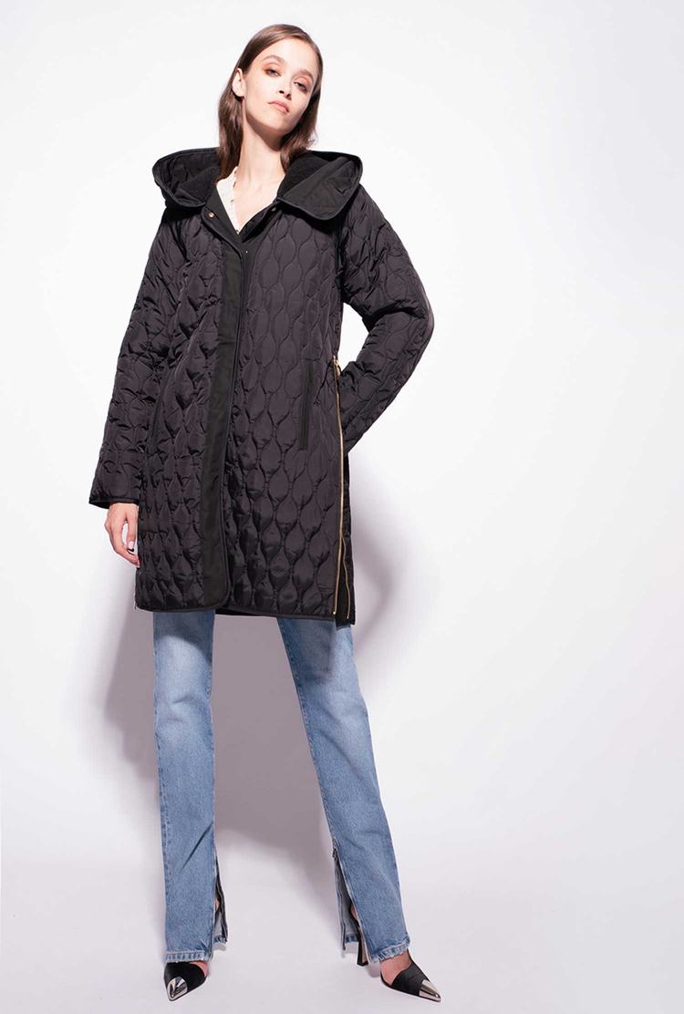 Women's Pinko Quilted Coats Black | Canada-21089649