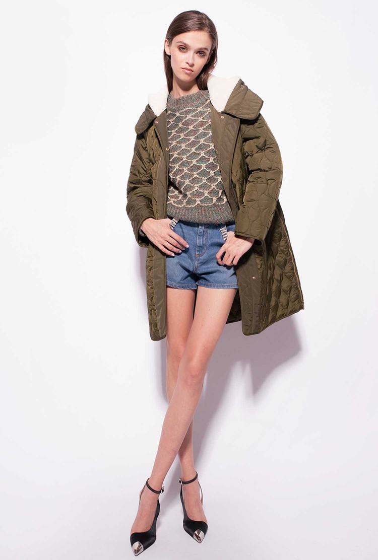 Women's Pinko Quilted Coats Grey Green | Canada-93207549