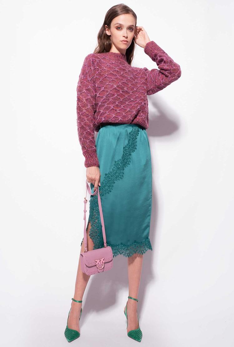Women's Pinko Raised Diamond Effect Pullover Fuchsia/Brown | Canada-59426879