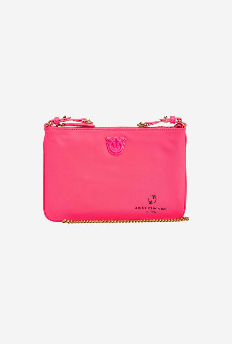 Women's Pinko Recycled Flat Love Bag Crossbody Bags Fuchsia | Canada-82039479