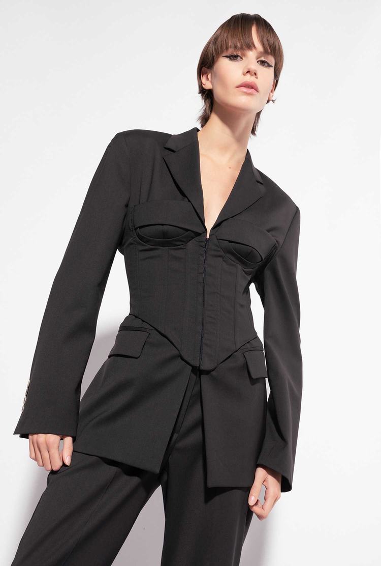 Women's Pinko Reimagine Bustier Jackets Black | Canada-59271369