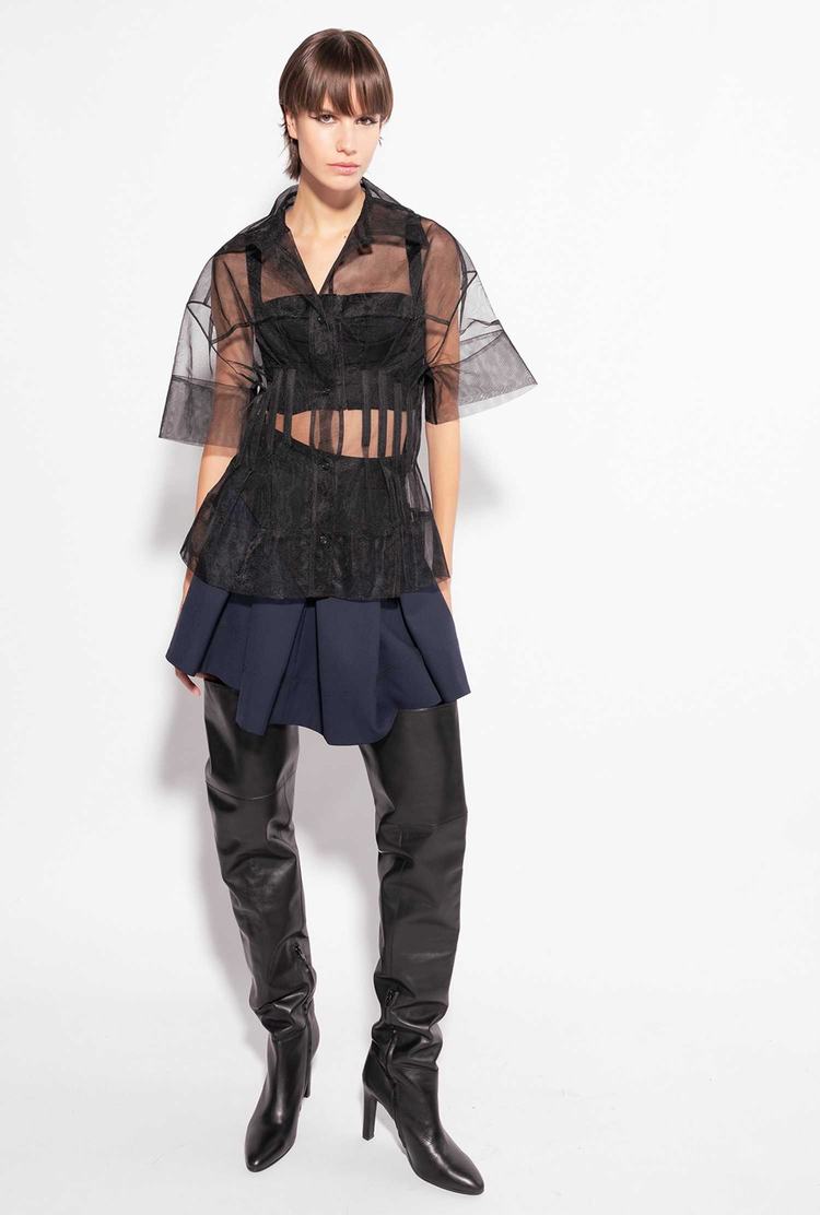 Women's Pinko Reimagine Mini Skirts Blue/Black | Canada-05793169
