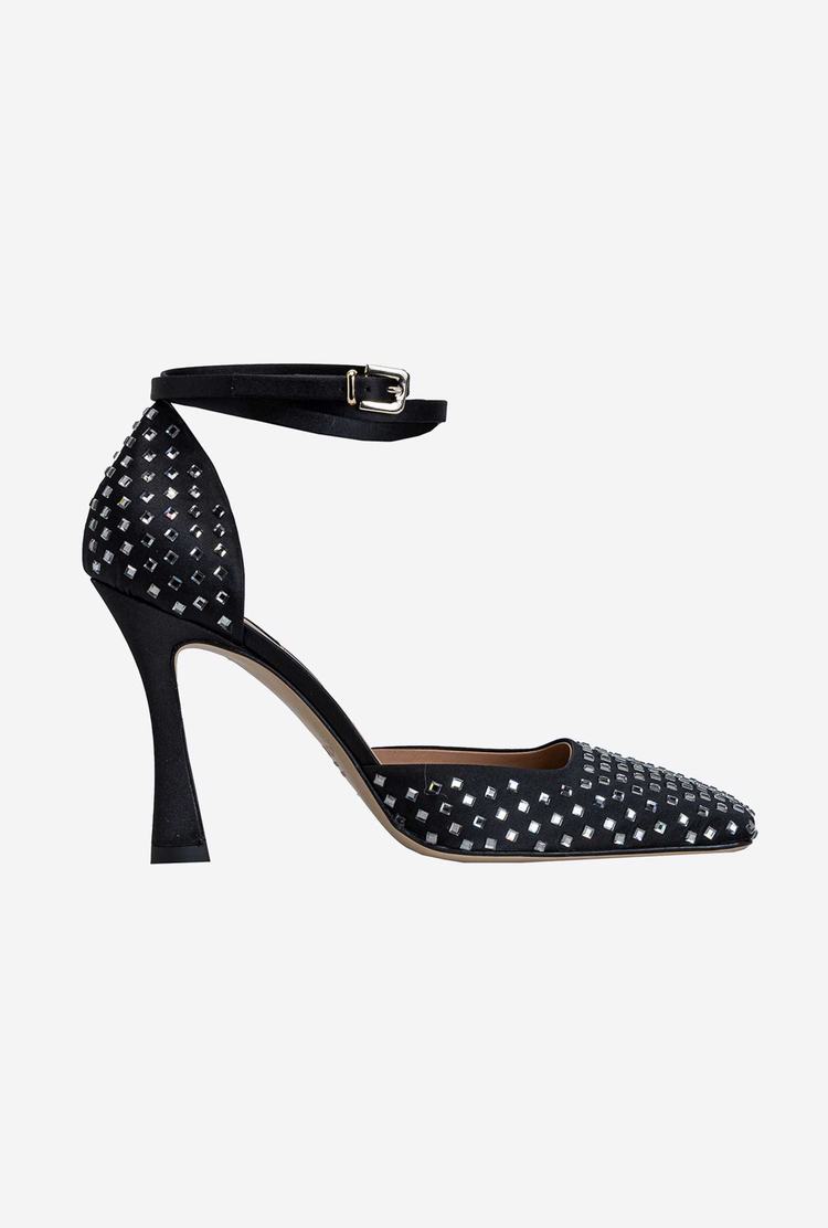 Women's Pinko Rhinestones Heels Black | Canada-43986509