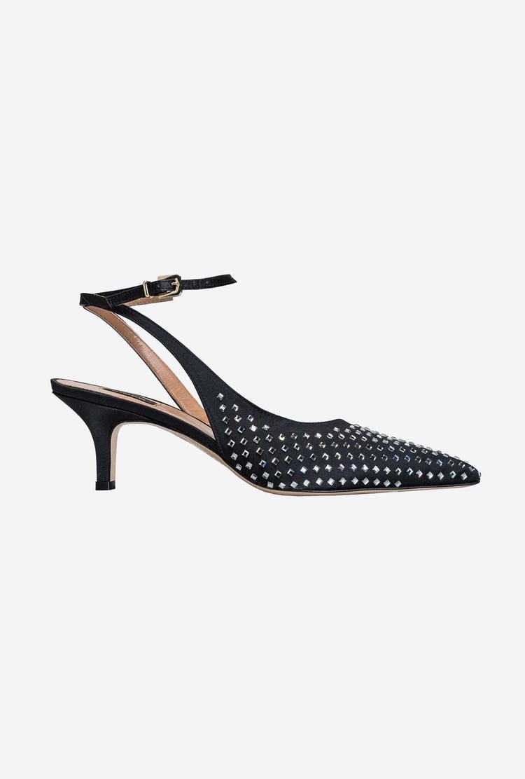Women's Pinko Rhinestones Heels Black | Canada-56129389