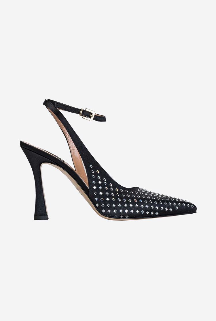 Women's Pinko Rhinestones Heels Black | Canada-84621909