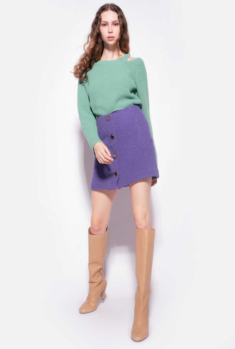 Women's Pinko Ribbed Cashmere Pullover Turquoise | Canada-67204959