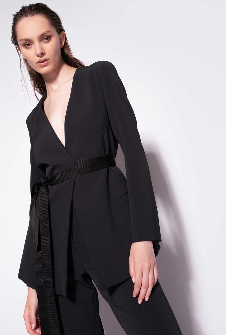 Women's Pinko Ribbons Blazers Black | Canada-62781499