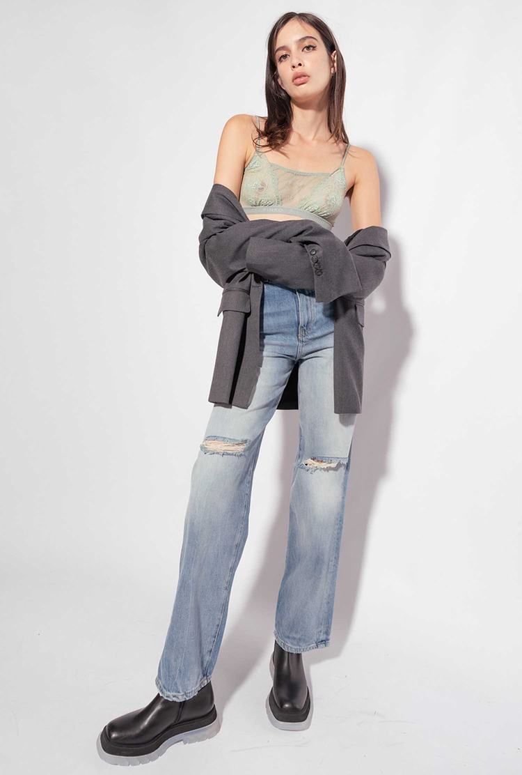 Women's Pinko Rips Jeans Grey Blue | Canada-79416539