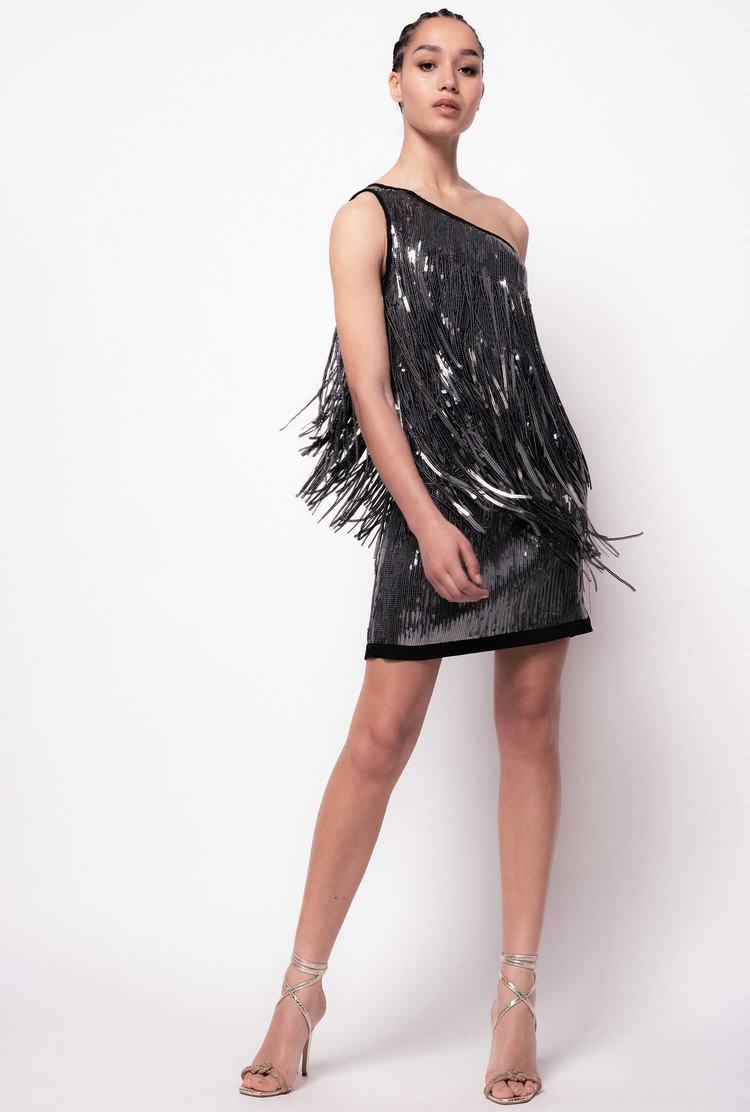 Women's Pinko Sequins And Fringing Dress Grey | Canada-04385619