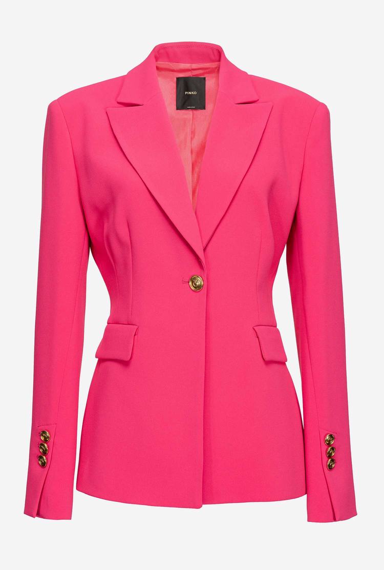 Women's Pinko Single-breasted Stretch Blazers Red | Canada-06429539