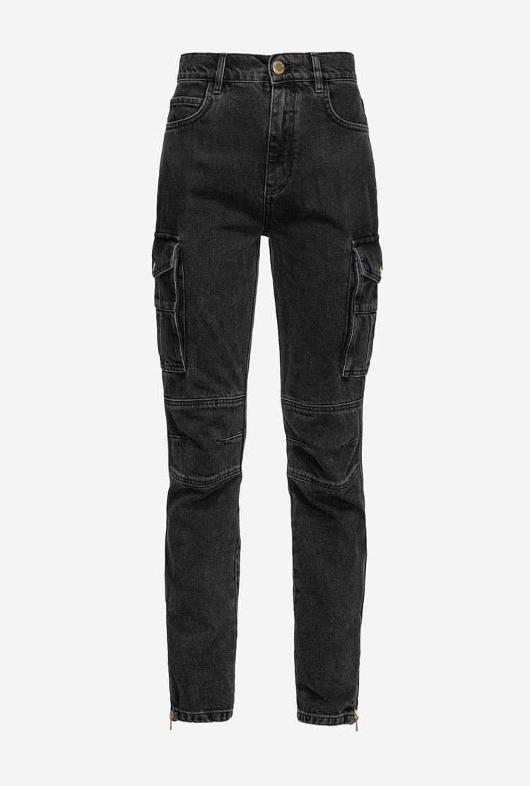Women's Pinko Slim-fit Cargo Jeans Grey | Canada-36142879