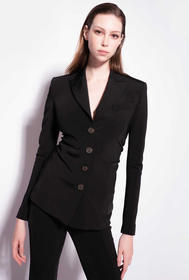 Women's Pinko Slim-fit In Technical Fabric Blazers Black | Canada-98026519