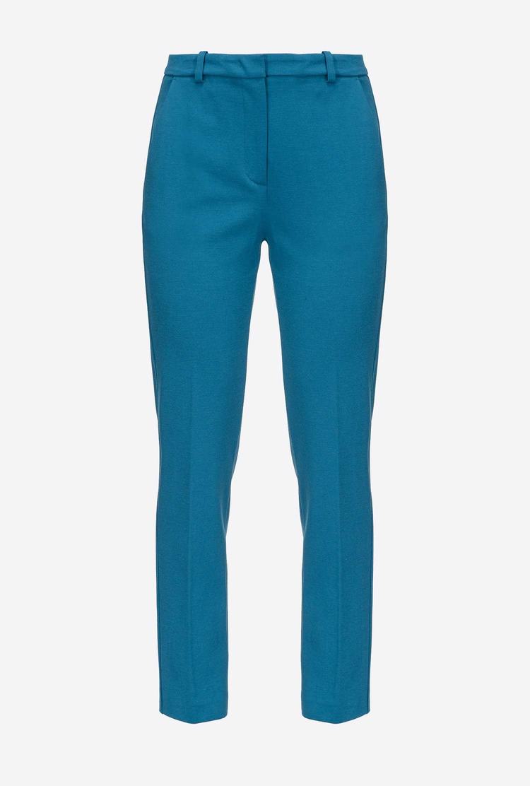 Women's Pinko Slim-fit Monochrome Pants Blue | Canada-70231659