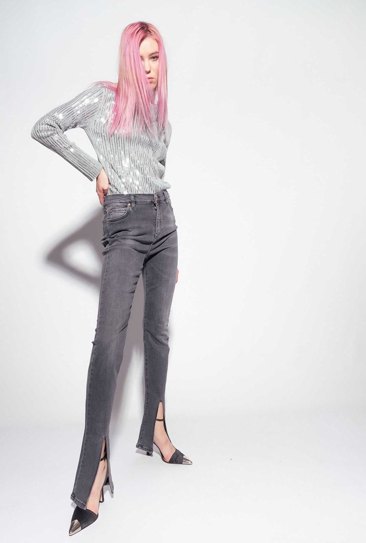 Women's Pinko Slit At The Hem Jeans Grey | Canada-09254769