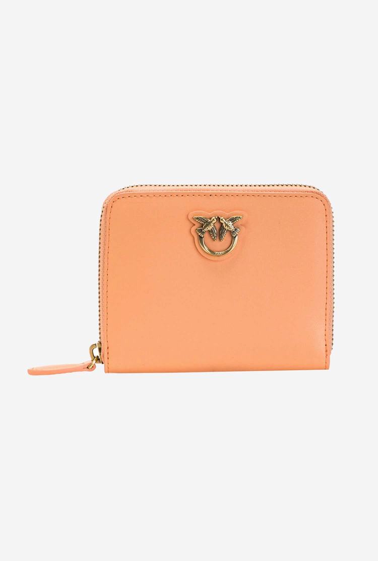 Women's Pinko Small Zip-around Leather Wallets Gold | Canada-39415709