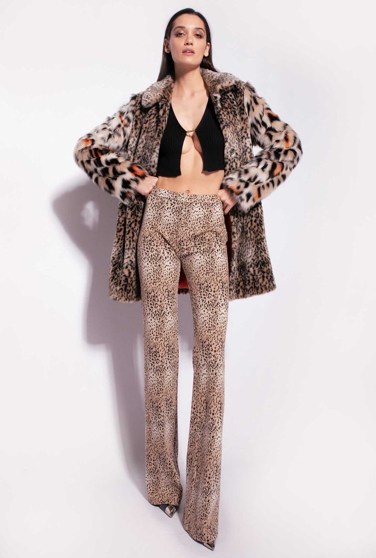 Women's Pinko Spotted Flared Pants Brown/Black | Canada-82159739