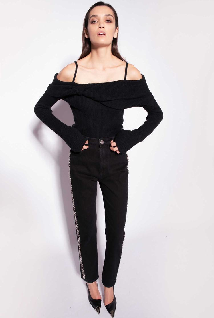 Women's Pinko Studs Jeans Black | Canada-92345869