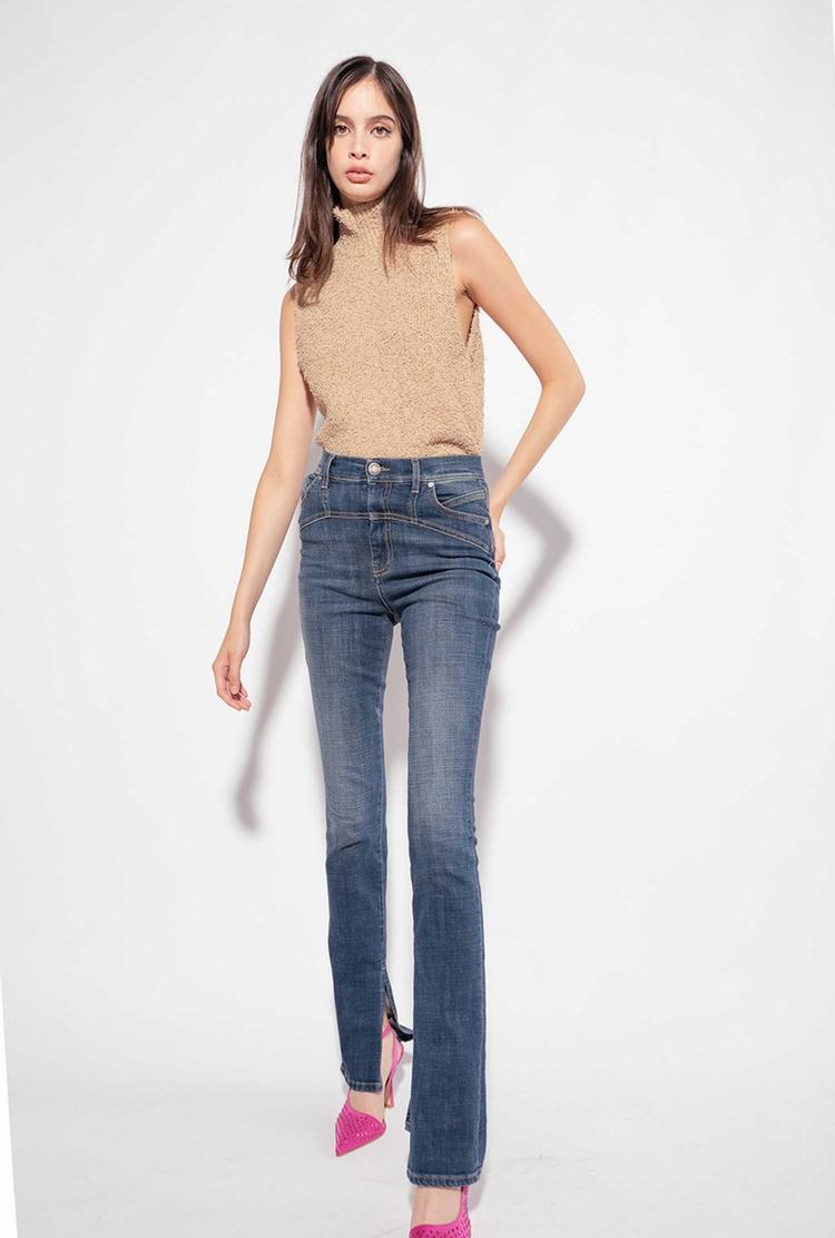 Women's Pinko Super-high Waist Jeans Blue | Canada-86739059