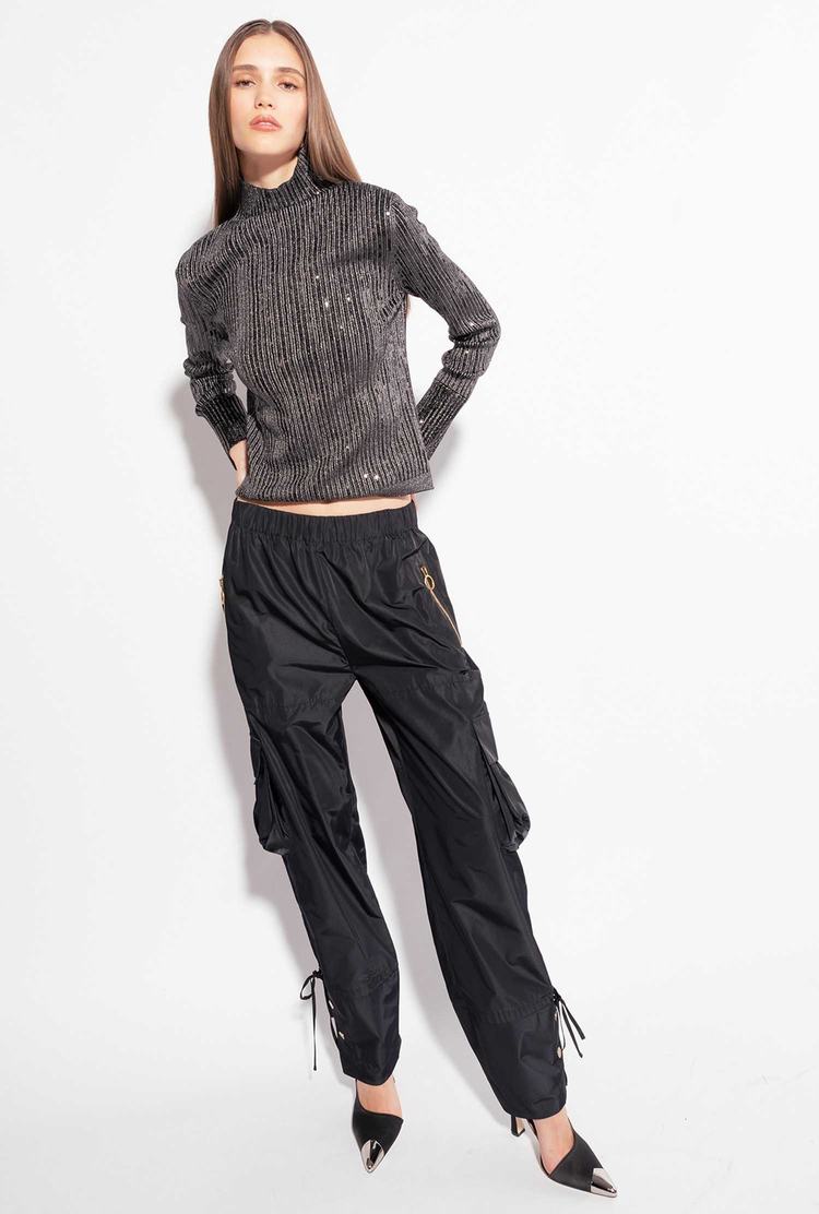 Women's Pinko Technical Twill Cargo Pants Black | Canada-40678219
