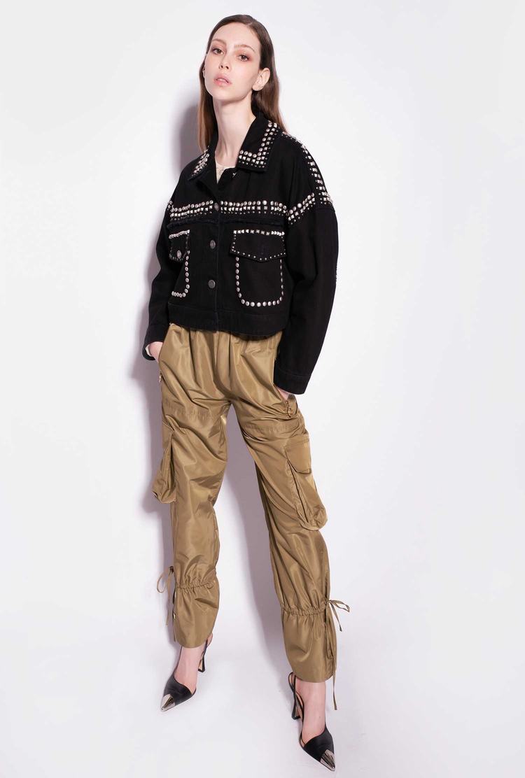 Women's Pinko Technical Twill Cargo Pants Brown | Canada-60782319