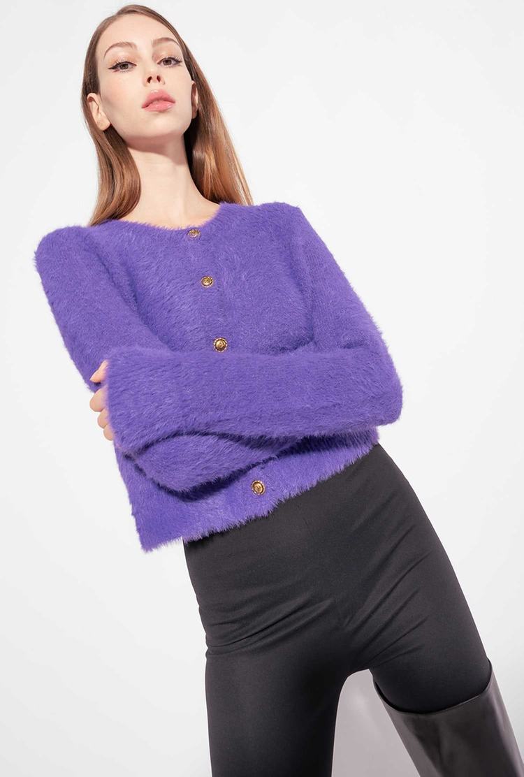 Women's Pinko Teddy Cardigan Purple | Canada-94152379