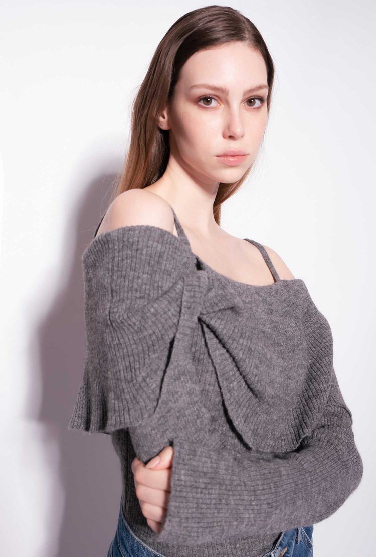 Women's Pinko Thin Shoulder Straps Sweaters Grey | Canada-62913589