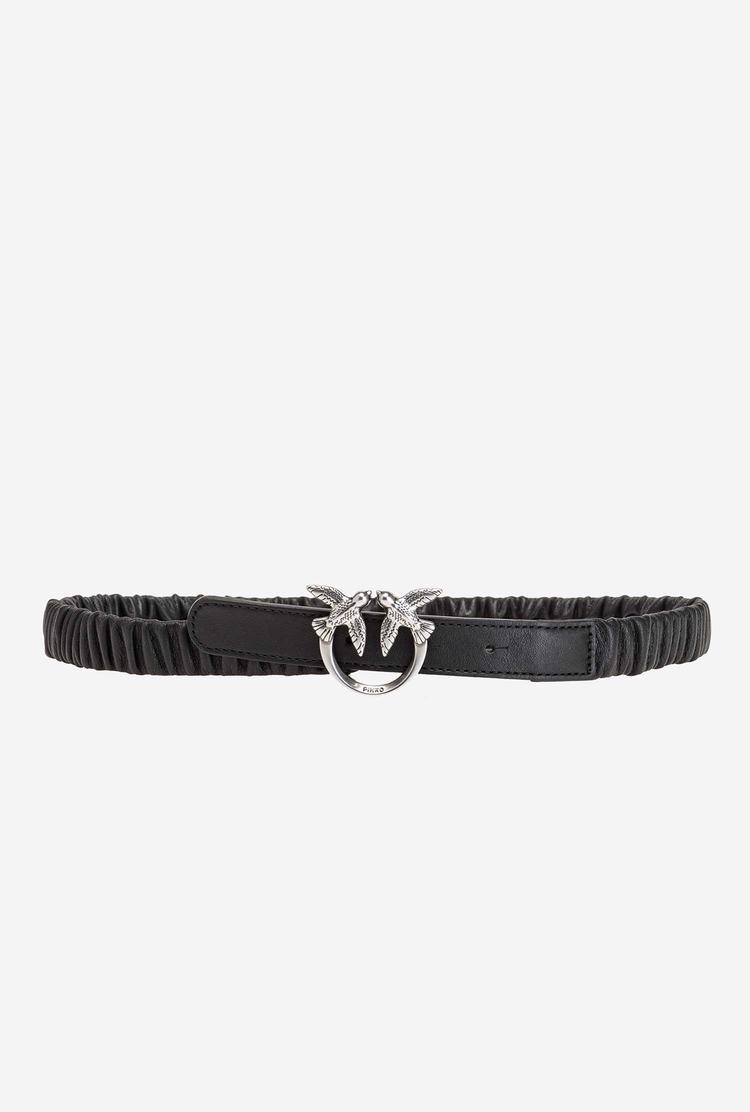 Women's Pinko This Gathered Love Birds Belts Black Silver | Canada-52906349