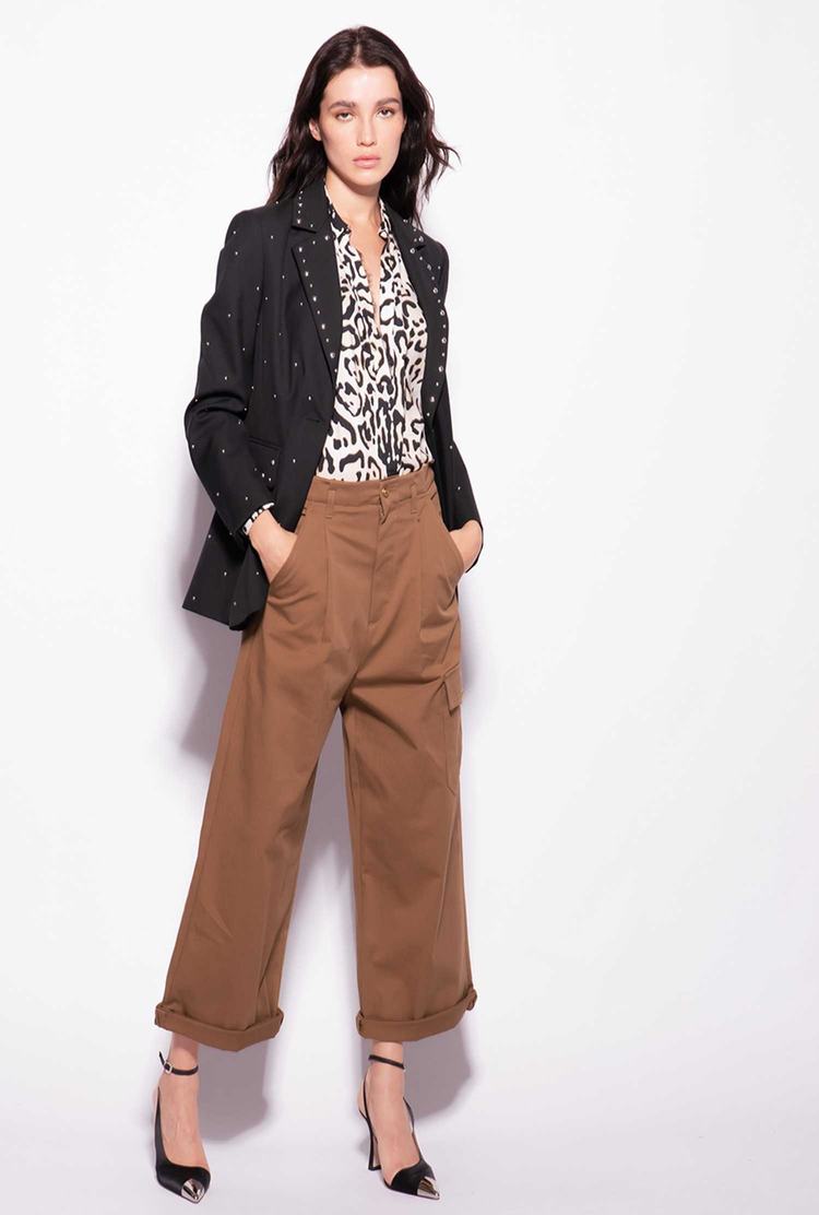 Women's Pinko Wide-leg Cargo Pants Green | Canada-43916589