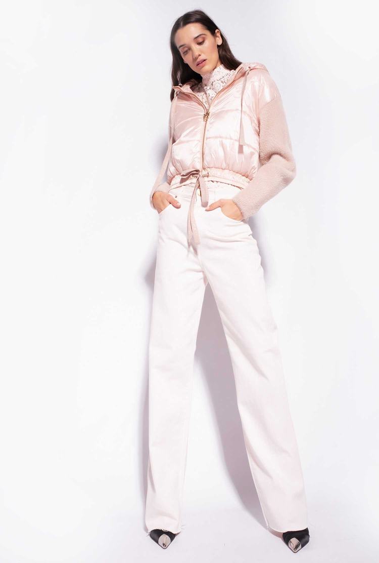 Women's Pinko Wide-leg Cotton Bull Jeans White | Canada-37940529