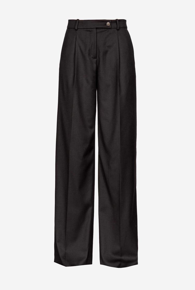Women's Pinko Wide-leg Pants Black | Canada-41306589