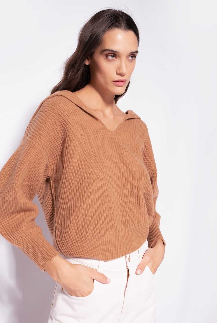 Women's Pinko Wide-neck Pullover Brown | Canada-13540969