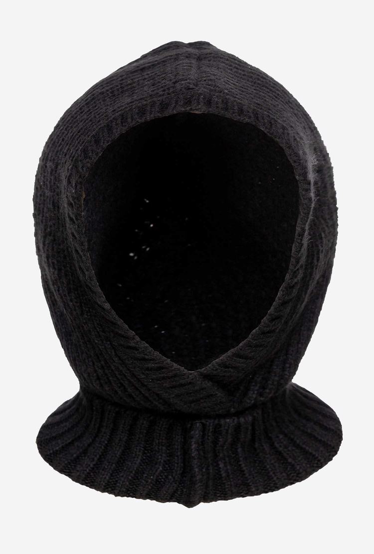 Women's Pinko Wool Balaclava Beanie Black | Canada-46250979